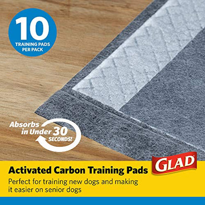 Glad for Pets Black Charcoal Puppy Pads, All-in-One | Puppy Potty Training Pads that Absorb & NEUTRALIZE Urine Instantly | New & Improved Quality Puppy Pee Pads, 14 Count (Pack of 2) - size: Regular