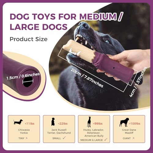 Dog Toys for Aggressive Chewers - Indestructible Extreme Tough Dog Chew Toys for Large, Medium, Small Breeds, Durable Chew Toys to Keep Them Busy, Treat Dispenser, Reduce Boredom, Teeth Cleaning - color: purple dispensing toy