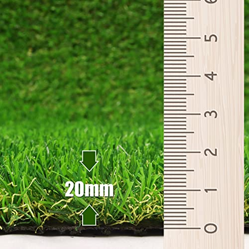 FREADEM Artificial Grass Turf for Pet Dogs 3' x 5', Fake Grass Lawn with Drain Holes, Indoor Outdoor Synthetic Grass Mat for Garden Gym Patio Balcony Playground Backyard, Height 0.8 Inch - size: 3' x 5'