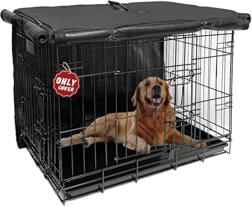 Dog Kennel Cover 30 Inch, Small Cage Covers for Dog Crates with1 2 3 Doors, Waterproof 600D Oxford Fabric Indoor/Outdoor Black (Only Cover) - color: Black Cover(only Cover), size: 24.0"L x 18.0"W x 19.0"H