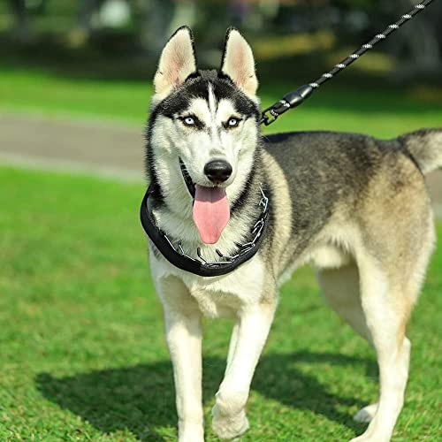 Dog Prong Collar, Adjustable Dog Training Collar with Quick Release Buckle for Small Medium Large Dogs - color: Luxury Black, size: XL/4.0mm (Neck: 20"-23" Weight: 90 lbs)