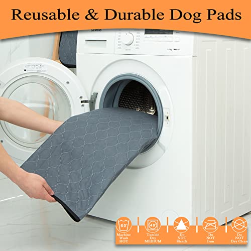 Bunlitent Washable Pee Pads for Dogs 48x60, 2 Pack, Extra Large Reusable Puppy Pads, Dog Training Pads with Quick Dry, Large Anti-Slip Dog Pee Pads, Whelping Pads, Potty Pad - color: Gray, size: 48x60 Rectangle-5Pack