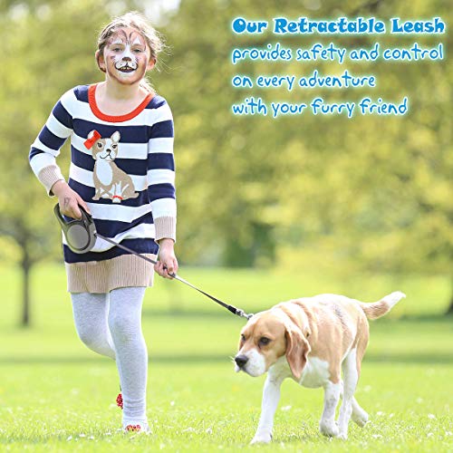 Heavy Duty Retractable Dog Leash-16ft Strong & Durable Walking Leash for S to L Dogs up to 45/115 lbs, Upgraded Lock System, Non Slip Grip, Tangle Free (Grey, Small/Medium) - color: GREY, size: Small/Medium