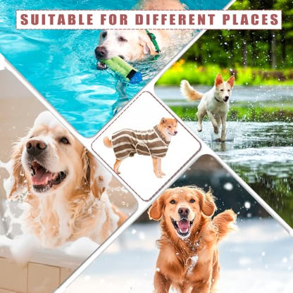 Fast Drying Dog Bathrobe, Super Absorbent Stripes Dogs Towel, Adjustable Warm Keeping Pet Puppy Bath Supplies (Light Brown, XS) - color: Light Brown, size: XS