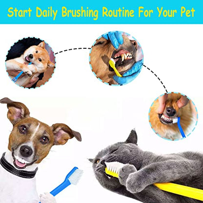 20 PCS Pet Dog Soft Toothbrush - Finger Toothbrush for Small to Large Dogs