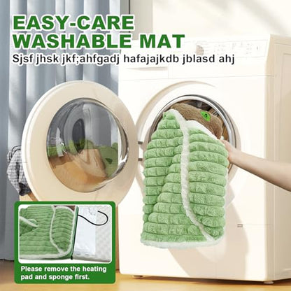 GOLOPET Cat Heating Pad 28x18 in Pet Heating Pads for Cats，Waterproof Smart Thermostat Switch, Adjustable Heated Cat Bed (Green, 34.0" L x 23.0" W x 0.5" Th) - color: green, size: 34 x 23 in