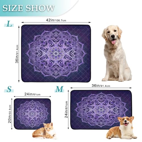 Qilmy Mandala Pet Mat, Waterproof Reusable Dog Training Pad Anti-Slip Pet Creat Pad for Small Medium Large Dogs and Cats - size: Medium+Large
