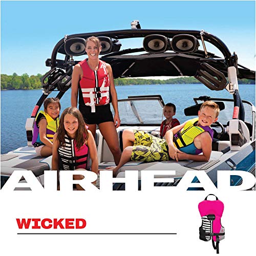 Airhead Wicked Kwik-Dry NeoLite Flex Life Jacket for Kids - USCG Approved Life Vest for Youth, Child & Infant, Watersports Vest for Boating, Tubing & Swimming, Hot Pink - size: Infant (Under 30 Lbs)