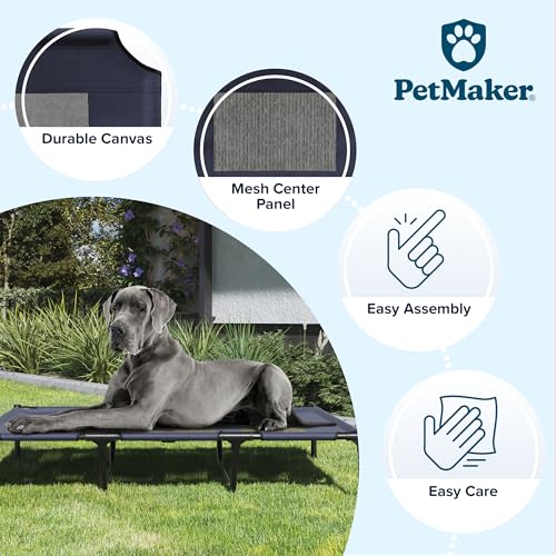 PETMAKER Elevated Dog Bed Cover - 48x36-Inch Replacement Pet Bed Cover with Mesh Panel - for Indoor/Outdoor Use - Dog Cot Not Included (Blue) - size: X-Large