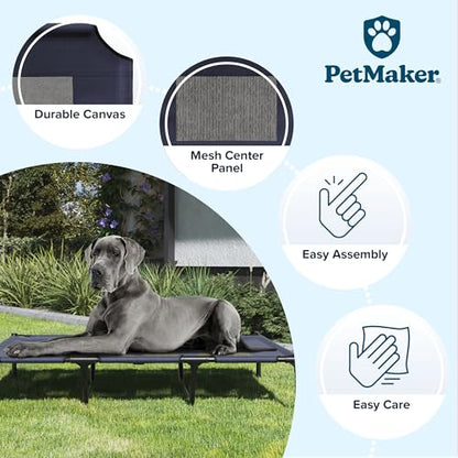 PETMAKER Elevated Dog Bed Cover - 48x36-Inch Replacement Pet Bed Cover with Mesh Panel - for Indoor/Outdoor Use - Dog Cot Not Included (Blue) - size: X-Large