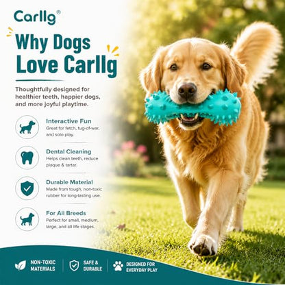 Carllg Puppy Teething Chew Toys, Dog Toys for Aggressive Chewers, Indestructible Tough Durable Toothbrush Toys, Squeaky Interactive Dog Toy for Small Medium Large Breed