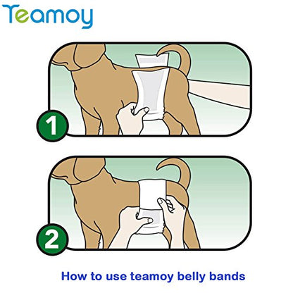 Teamoy Male Dog Belly Bands Washable 4-Pack, Reusable Dog Diapers Wraps for Incontinence & Marking (XS,7"-9" Waist) - size: XS(7"-9"Waist)