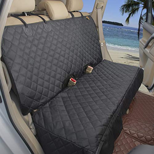 Bark Lover Deluxe More Durable Waterproof Backseat Protector, High Heat Resistant and Nonslip Back Seat Cover for Dogs Kids, Universal Size Fits Cars, Trucks, SUVs - color: Black
