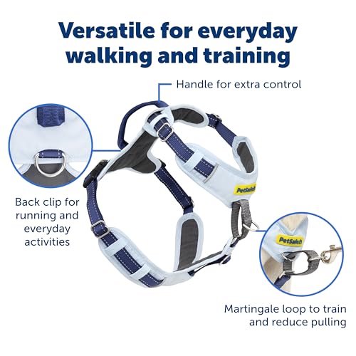 PetSafe Easy Walk Comfort No-Pull Dog Harness Full-Body Padding - Better Walks on the First Use - 5 Points of Adjustment X-Small, Blue - color: Blue, size: Extra Small