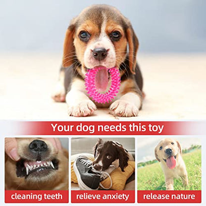 Hurray 3 Pack Puppy Teething Chew Toys for Relieve Itching and Clean Teeth - Dog Toys for Small Dogs, Puppies Dog Teething Toys - Size Small, Pet Supplies Rubber Dental Chew Toy - Up to 15 lbs