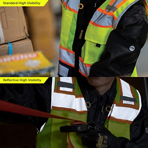 Shine Bright Safety Vest - High Visibility with Reflective Straps and Pockets – Premium, Soft, Durable, and Breathable - color: Green, size: X-Large