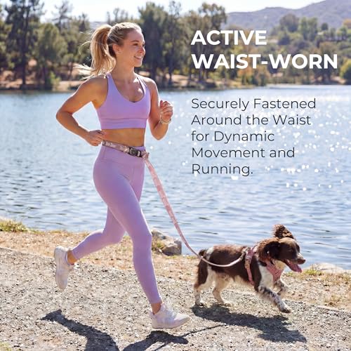 BawBaw Dog Leash – 8ft Adjustable Hands-Free, German Fidlock Magnetic Buckle, 3-Way Use (Hand-Held, Crossbody, Waist), V-Ring for Accessories, Walking & Running (Ash Rose) - color: Ash Rose