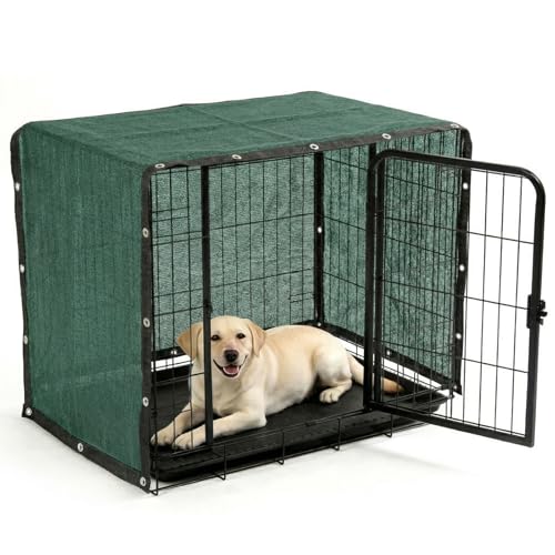 ShadeMart 90% UV Block Sun Shade Cloth for Dog Kennel Cover, 2' x 2' Green Pet Playpen Sunshade with Grommets, Durable Mesh Tarp for Crate, Patio, Stable,Chicken Coop & Outdoor Privacy Screen. - color: Green, size: 2' X 2' Custom Size