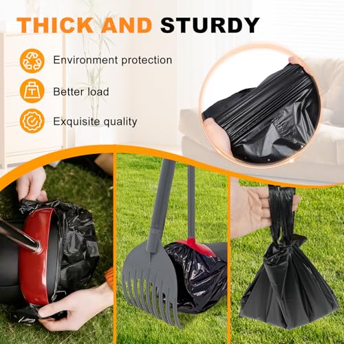 100 Count Dog Poop Bags Compatible with Arm & Hammer Pooper Scoopers, Thickened Pet Waste Bags with Easy-Tie Handles, Leak-Proof for Swivel Bin & Rake（Only Bags）