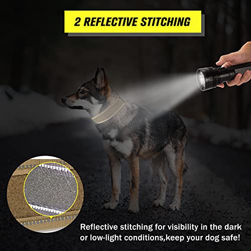 Tactical Dog Collar with Handle - Military Adjustable Dog Training Collar Soft Nylon and Heavy Duty Metal Buckle for Medium Large Dogs - with Patch (Black with Patch, Medium) - color: Black with Patch, size: Medium