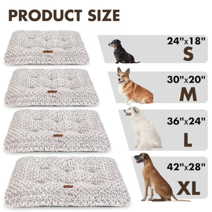 Dog Bed Crate Pad - Rosette Pattern White Velvet Pet Bed Anti-Slip Comfy Kennel Pad for Crates Rosette Brown S - color: Rosette Pattern Brown, size: Small 24"x18"