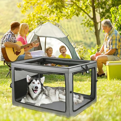 Portable Dog Crate Soft Dog Crate 22",30",36",42" Foldable Basic Dog Crates Easy Set-up, Light, Sturdy, Comfy，Collapsible Crate for Home and Travel (42Inch) - size: 42.0"L x 31.0"W x 31.0"H
