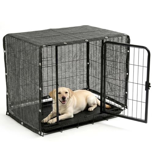 ShadeMart 90% UV Block Sun Shade Cloth for Dog Kennel Cover, 2' x 2' Black Pet Playpen Sunshade with Grommets, Durable Mesh Tarp for Crate, Patio, Stable,Chicken Coop & Outdoor Privacy Screen. - color: Black, size: 2' X 2' Custom Size