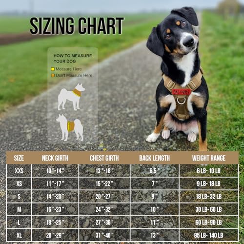 OneTigris Tactical Dog Harness Vest,No-Pull Service Dog Vest with Hook & Loop Panels,Adjustable Dog Vest Harness for Walking Hiking Training(Coyote Brown,XS) - color: Brown, size: XS