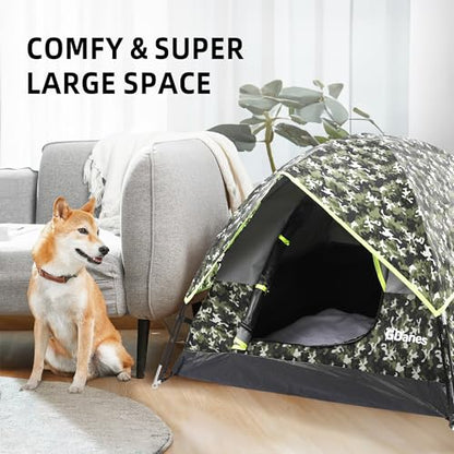 GDanes Camouflage Dog Tent House - Portable Indoor/Outdoor Dog Bed with Soft Pad for Large Dogs, 42 x 42 x 32 Inches - style: Camo