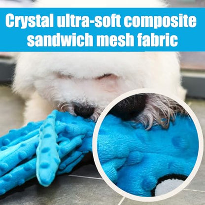 Octopus Dog Toy, Stuffing Free Octopus Dog Toy, Squeaky & Crinkle Plush for Aggressive Chewers Dogs, for Interactive Play, Teething & Anxiety Relief (2PCSB) - color: 2PCSB