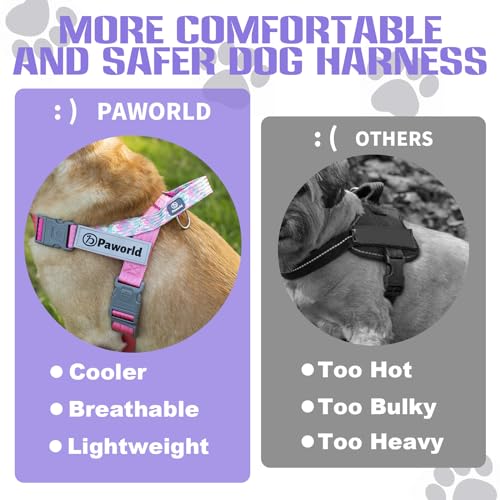 Service Dog Harness and Leash Set, No-Pull Service Dog Vest with 4 PCS Reflective Patches, Dog Vest Harness with Handle, Pet Harness for Small Medium Large Dogs in Training (Purple, S) - color: Purple (Leash + Harness + 4 Patches), size: Small (Chest: 19-
