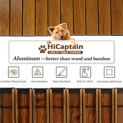 HiCaptain Pet Crate Table Topper – Foldable Wire Dog Kennel Topper Custom Pet Crate Table (L, for 42 inch Crate)