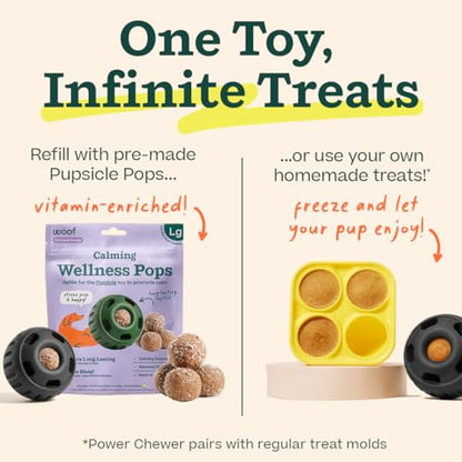 WOOF Power Chewer Pupsicle - Durable, Long-Lasting Dog Chew Toys for Aggressive Chewers - Keep Your Pup Busy - Easy to Clean - Toys for Medium and Large Dogs 25-75 lbs - size: Large