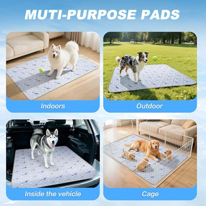 Dog Cooling Mat, Cooling Mat for Dogs, Breathable Dog Bed with Non-Slip Design, Portable & Washable Pet Pad for Indoor, Outdoor, Crate, Summer Cat Bed, Cool Pet Pad, Gel-Free, 27"x39" - size: 27"x39"(M)