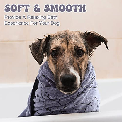 Peryiter 8 Pcs Dog Drying Towels Bulk 55'' x 28'' Pet Grooming Absorbent Microfiber Dog Bath Towels Quick Drying Puppy Bathing Towel for Small Medium Large Cats Pets Bathing Grooming(Grey) - color: Grey