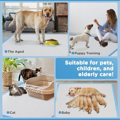 iweepet Upgraded XXXXL 31 X47 40 Counts Thicken Super Absorbent & Leak-Proof 6 Layers Puppy Pads , Disposable Potty Pads Dog Pee Pads Extra Large for Puppy, Surgery, Older, Cats, Rabbits - size: 31"x47" Blue
