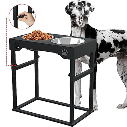 Elevated Dog Bowls, Adjustable Stainless Steel Bowls for Large, X/XL, Medium, Small Sized Dogs, Nonslip, 2 in 1