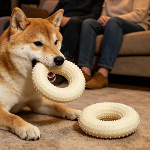 Thermoplastic Rubber Chew Ring, 10cm, Calming Pet Toy, Textured, Boredom Relief Tool, Wellness Support, Exercise, Training, Daily Activity Use