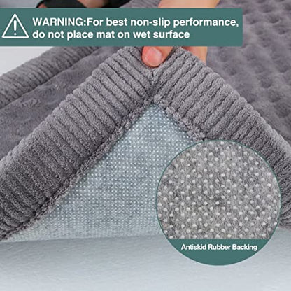 Dog Crate Pad 30x19 inch Gray Memory Foam Dog Bed Mat Small Medium Grey Washable Puppy Sleeping Bed Anti Slip - color: Grey, size: Medium