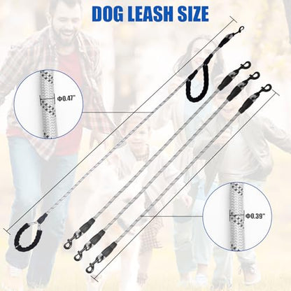 Exceptional 360 Anti-Tangle & No Pull Dog Leash - Four Handle & Reflective for Safety & Convenience - Small & Medium Dogs (Grey, 4 Way) - color: Gray, size: 4 Way