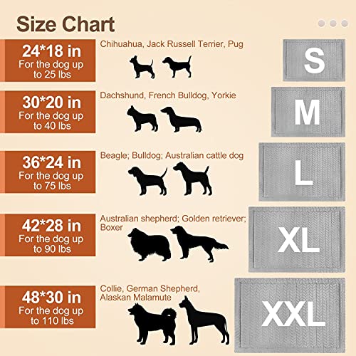 BEAUTYZOO Dog Bed Crate Pad 42 x 28 inch, Washable Dog Crate Mat for X-Large Sized Dogs, Anti-Slip Pet Crate Bed Kennel Pad, Durable Cozy Puppy Sleeping Mat Rectangle Mattress, Grey - color: Wheat, size: 42.0"L x 28.0"W x 1.1"Th