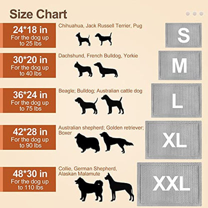 BEAUTYZOO Dog Bed Crate Pad 42 x 28 inch, Washable Dog Crate Mat for X-Large Sized Dogs, Anti-Slip Pet Crate Bed Kennel Pad, Durable Cozy Puppy Sleeping Mat Rectangle Mattress, Grey - color: Wheat, size: 42.0"L x 28.0"W x 1.1"Th