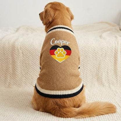 Custom Embroidered Flag Dog Sweater, Personalized Knit Pet Clothes, City with Name Graphic Pullover Apparel, Winter Warm Soft Puppy Cats, Gift for Pet Lovers Gift#4 - color: Gift#4