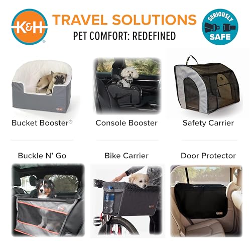 K&H Pet Products Enclosed Dog Cat Car Seat, Travel Safety Carrier for Pets, Dog Travel Car Seat, Soft-Sided Covered Cat Carrier, Washable Pad, Multiple Entrances, Mesh Windows - Small 17 X 16 X 15in - size: 17.0"L x 16.0"W x 15.0"H