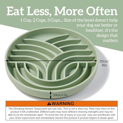 OHMO Slow Feeder Dog Bowls(Tree Life, Sage Green) Enrichment Soft Silicone Food Safe Feeding Bowl Non Slip Suction Cup for All Breed Pet, Cat Slow Down Eating Dishes, Boredom and Anxiety Reducer - color: Sage Green