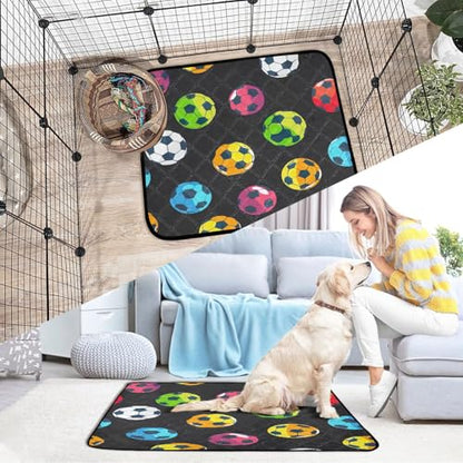 Qilmy Football Pet Mat, Waterproof Reusable Dog Training Pad Anti-Slip Pet Creat Pad for Small Medium Large Dogs and Cats - size: Medium+Large