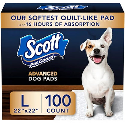 Scott Pet Guard Advanced Dog Pads - Large - 22" x 22" - 100 Pack of Pet Pads - size: Large 100 Pack