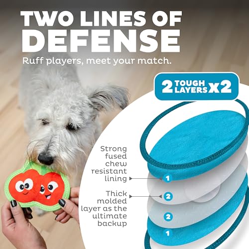 Outward Hound Tough Skinz Durable Squeaky Dog Toy with Two Tough Layers, Cherries, Red, Small - color: Cherries, size: Small