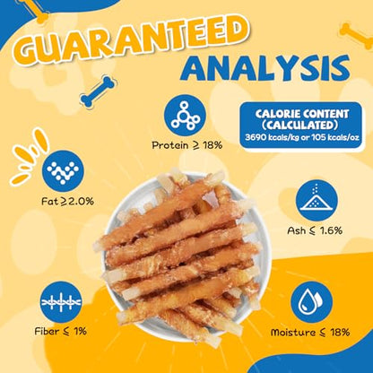 Gazeupon Dog Treats for Small Dogs, Soft Chicken Wrapped Cod Sticks, Rawhide Free Training Treats for Small Breeds, Healthy Chewy Snacks with Omega-3