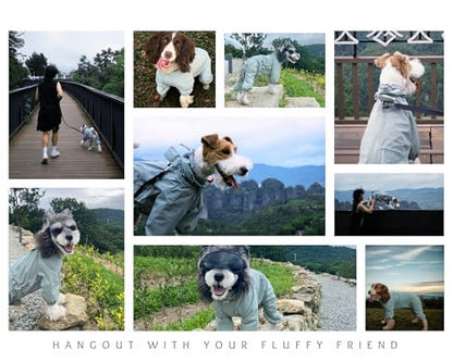Dog Raincoat with Full Leg Coverage, Waterproof & Lightweight Rain Jacket for Small and Medium Dogs, Keep Belly & Legs Dry, Harness Compatible, Reflective Safety, with Storage Bag (Medium) - size: Medium